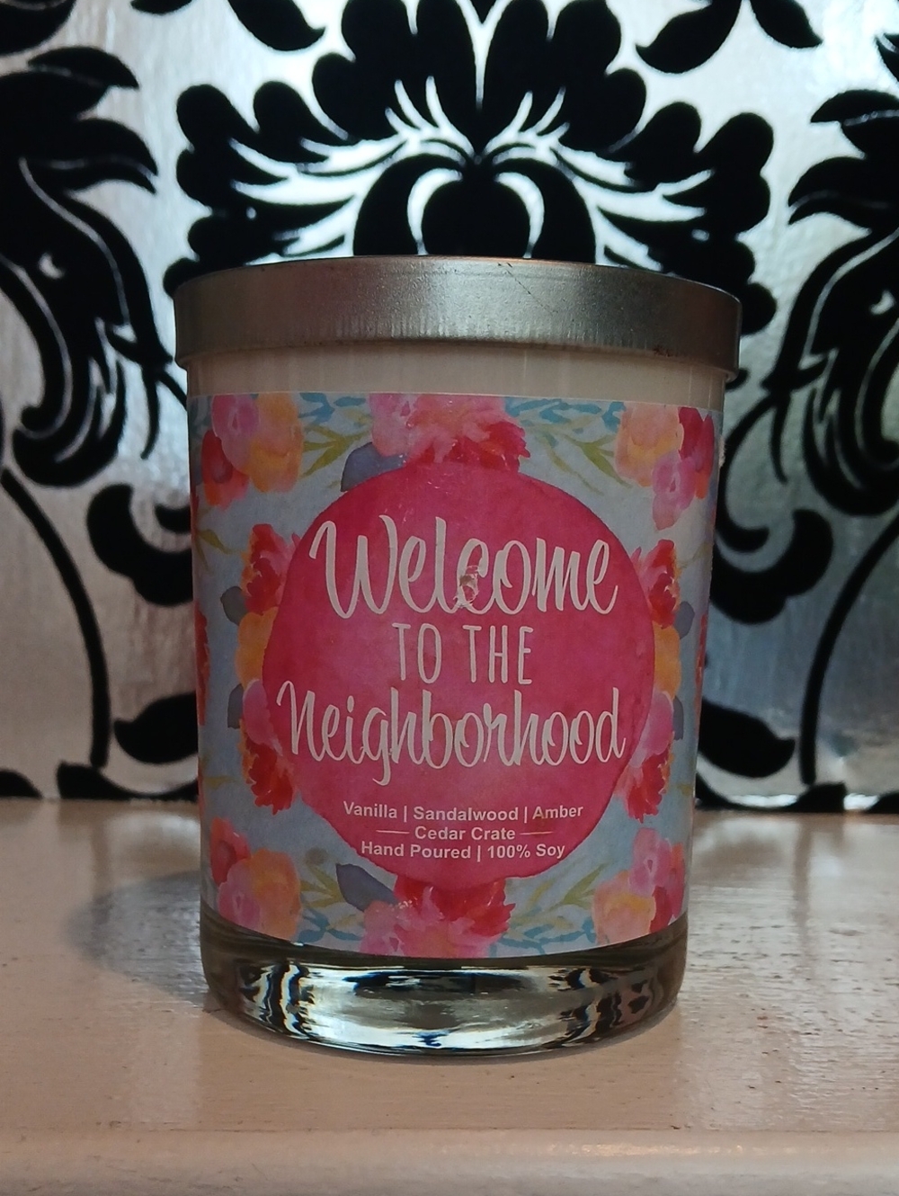 Vanilla, Sandalwood & Amber Welcome to the Neighborhood Soy Candle